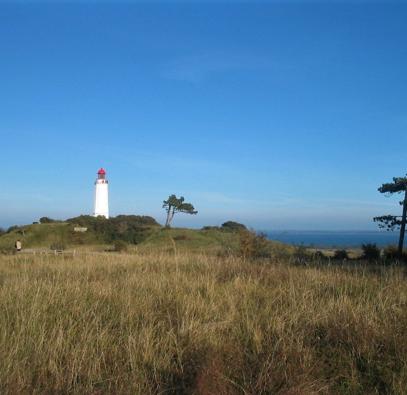 Hiddensee Leuchtturm Dornbusch Weißer Leuchtturm auf der Insel Hiddensee