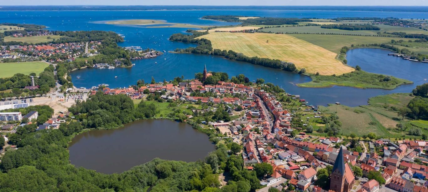 Blick auf die Müritz von oben in Röbel